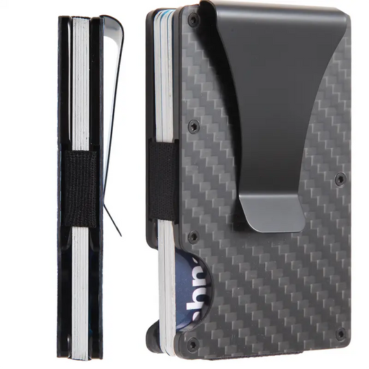 Minimalist Wallet Slim Carbon Fiber RFID Blocking Card Holder Wallet Money Clip Aluminum Wallet - Contour Eco