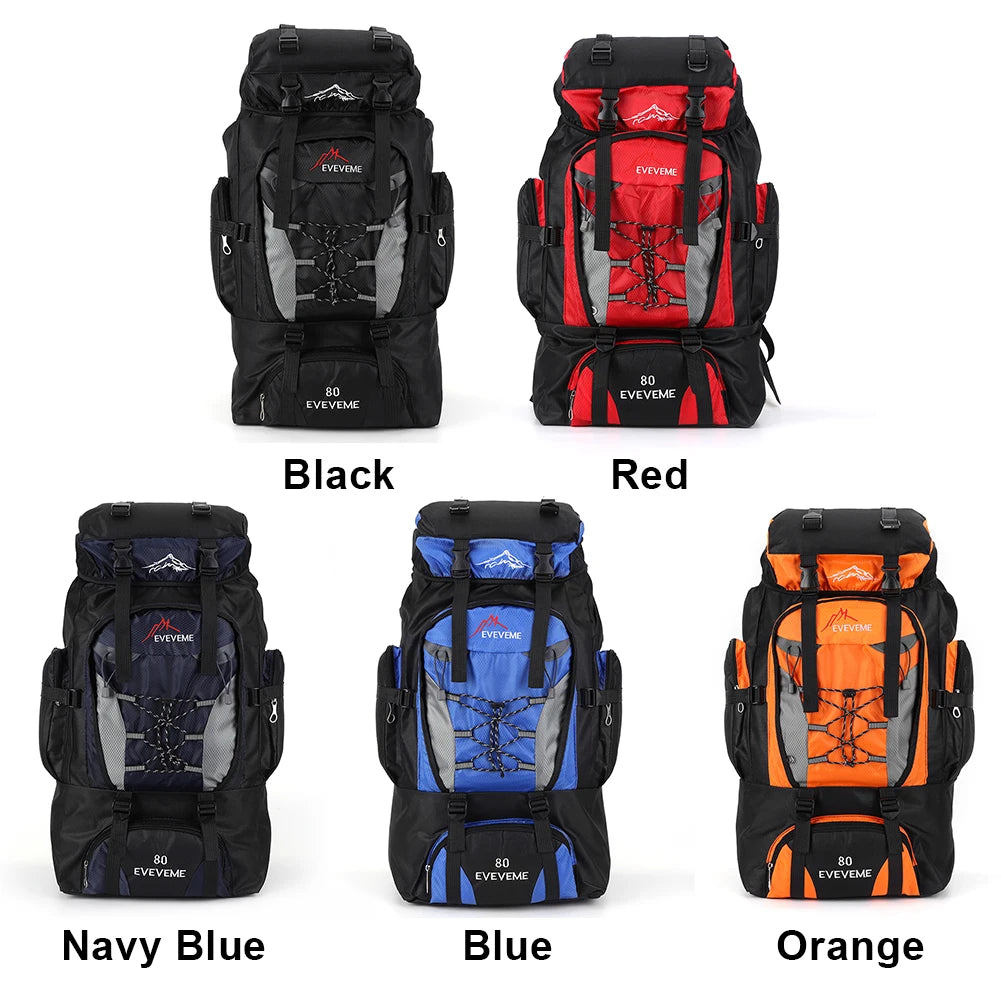 80L Mountaineering Travel Backpack Large Capacity Adjustable Straps